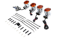 HARLEY Chrom Bernstein Linse Blinker Kit Passt 1994-UP FLHT, 1996-UP FLST,