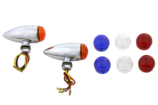HARLEY Mini Amber LED Bullet Lens Marker Lamp Set Fits 0-  Custom, application