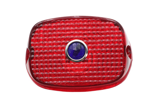 HARLEY Rücklichtglas rot mit blauem Punkt Passend für 1973-1984 FL, 1973-1998 XL, 1991-1998 FXD, 1973-1