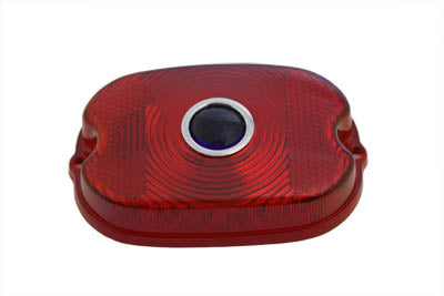 HARLEY Rücklicht mit blauem Punkt, rote Kunststofflinse, passend für 1955-1972 FL, 1955-1972 XL, 1971-1972 FX,