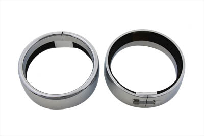 HARLEY Zusatzscheinwerfer Chrom-Frenched-Zierring-Set passend für 1962-1984 FL, 1979-1984 FLT, 1984-UP FLT,