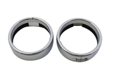HARLEY Zusatzscheinwerfer Chrom-Frenched-Zierring-Set passend für 1962-1984 FL, 1979-1984 FLT, 1984-UP FLT,