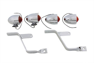 HARLEY Captain America Style Begrenzungsleuchten-Kit mit rotem Glas Passend für 0-Custom, Anwendungen