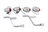 HARLEY Captain America Style Begrenzungsleuchten-Kit mit rotem Glas Passend für 0-Custom, Anwendungen