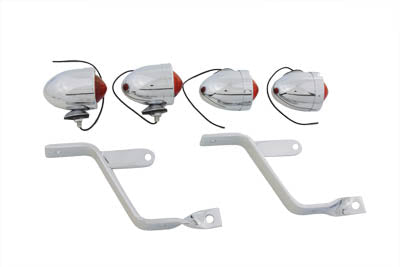 HARLEY Captain America Style Begrenzungsleuchten-Kit mit rotem Glas Passend für 0-Custom, Anwendungen