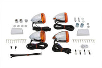 HARLEY Verchromter Bullet-Style Blinker-Kit Passend für 1988-1999 FXST, 1988-1999 FLST,