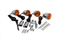 HARLEY Verchromter Bullet-Style Blinker-Kit Passend für 1988-1999 FXST, 1988-1999 FLST,