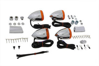 HARLEY Verchromter Bullet-Style Blinker-Kit Passend für 1988-1999 FXST, 1988-1999 FLST,