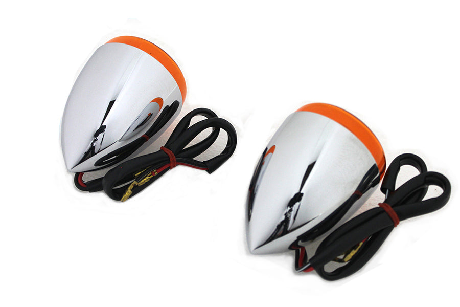 HARLEY Chrom Blinker Set Torpedo Style hinten passend für 2001-UP FXSTD,