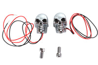 HARLEY 2 Zoll Chrom Skull Markierungsleuchte mit roter LED passend für 0- Custom, Anwendung