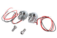HARLEY 2 Zoll Chrom Skull Markierungsleuchte mit roter LED passend für 0- Custom, Anwendung