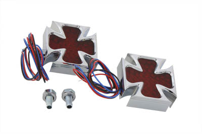 HARLEY Chrome Maltese Marker Lamp Set Fits 0-  Custom, application