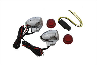 HARLEY Klarglas mit roten LEDs Seitenmarkierungsleuchten Set Passend für 0-  Custom, Anwendung