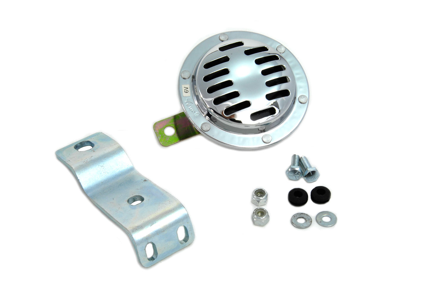 HARLEY linker Seite 6 Volt Chrom-Horn-Kit passend für 1952–1985 XL, passend für linke Seite 6 Volt Systeme