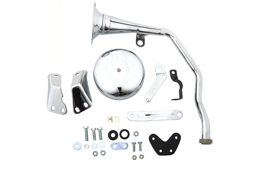 HARLEY Trompeten-Stil 6 Volt Chrom Hupen-Kit Passend für 1948-1964 FL, Passend für Panhead-Modelle 6 Volt Typ