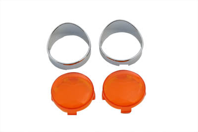 HARLEY Turn Signal Bullet Flat Lens Visor Set fits 0-  Custom, application for bullet OE headlamp