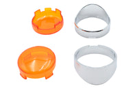 HARLEY Blinker Bullet Flachglas Visier Set passend für 0-  Custom, Anwendung für Bullet OE Scheinwerfer