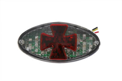 HARLEY Oval Tail Lamp with Maltese Inset Clear Lens with Red Cross Fits 0-  Custom, application