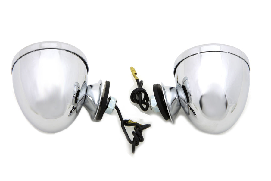 HARLEY Verchromter, abgeschirmter Bullet-Markierungsleuchtensatz mit gelbem Glas Passend für 0- Custom, Anwendung