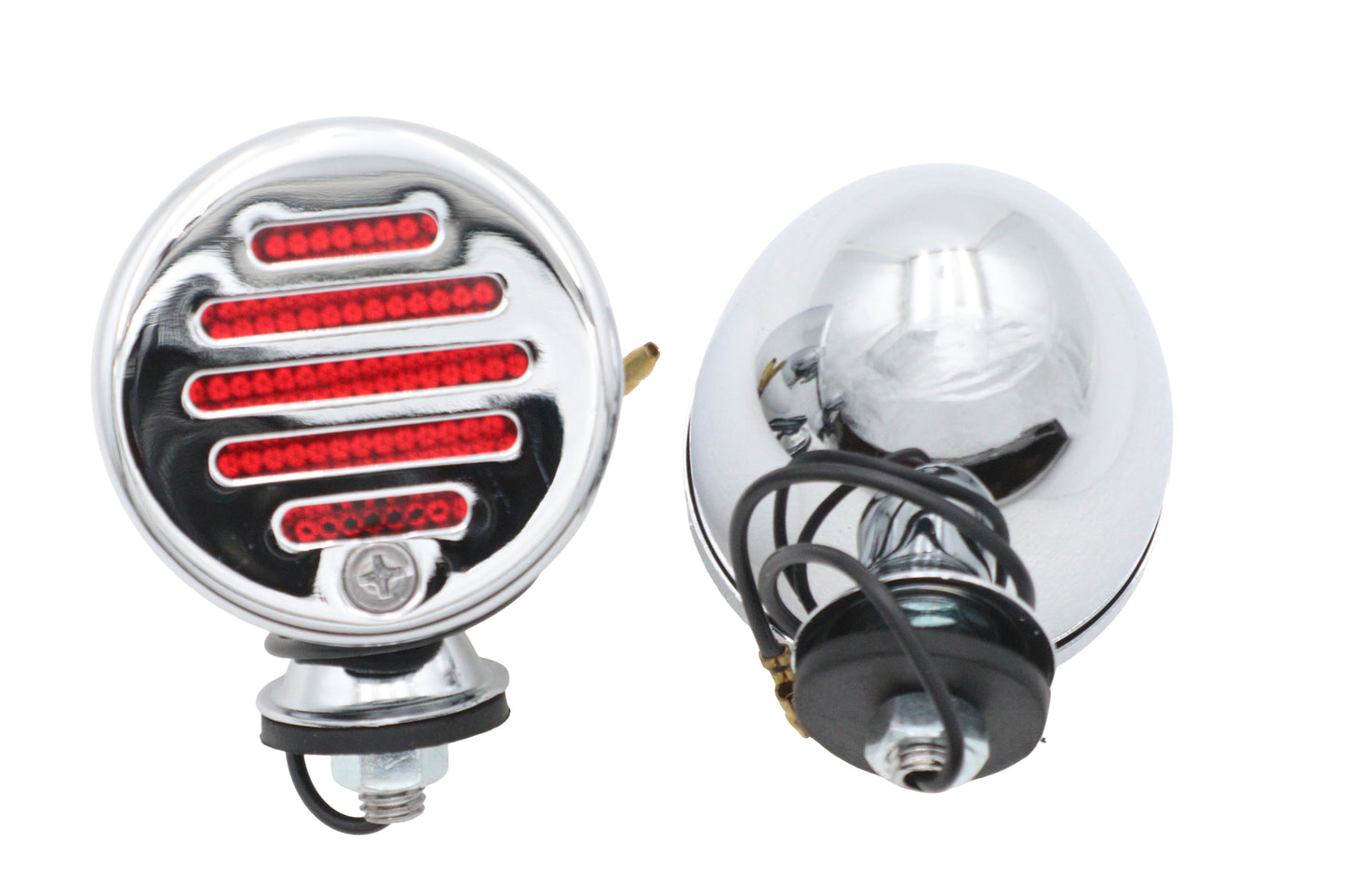 HARLEY Chrome Bullet Markierungsleuchten-Set mit rotem Glas Passend für 0- Custom, Anwendung