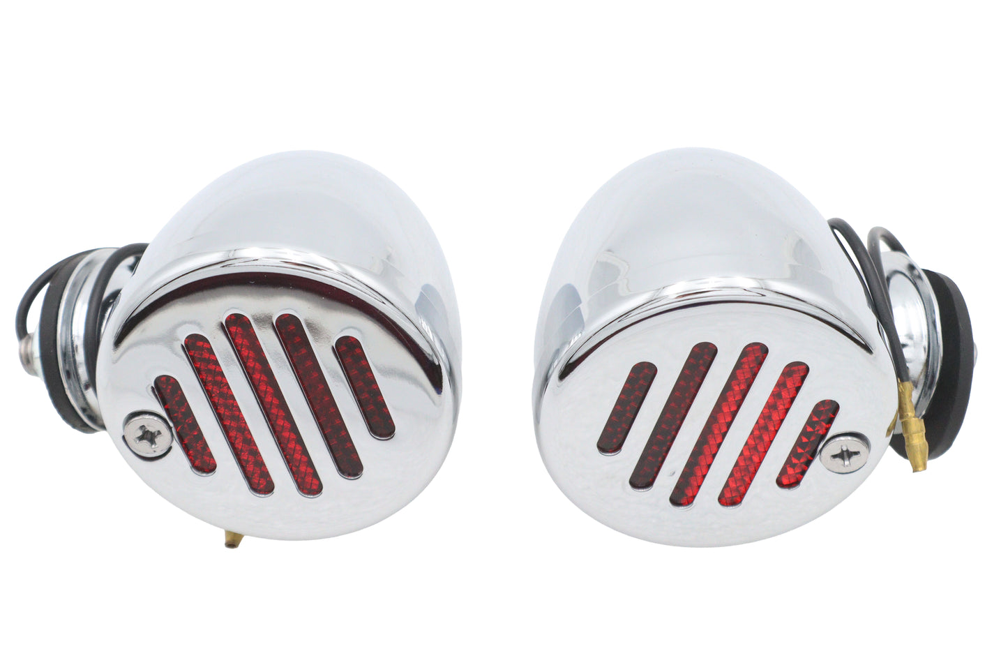 HARLEY Chrome Bullet Markierungsleuchten-Set mit rotem Glas Passend für 0- Custom, Anwendung