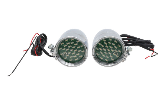 HARLEY Chrome Bullet Marker Lamp Set with Amber LEDs Fits 0-  Custom, application