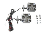 HARLEY Chrom Blinker-Set Malteser Rot LED Passt für 0- Custom, Anwendung