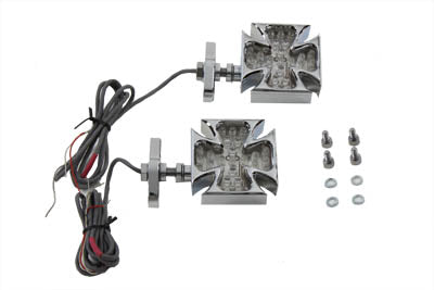 HARLEY Chrom Blinker-Set Malteser Rot LED Passt für 0- Custom, Anwendung