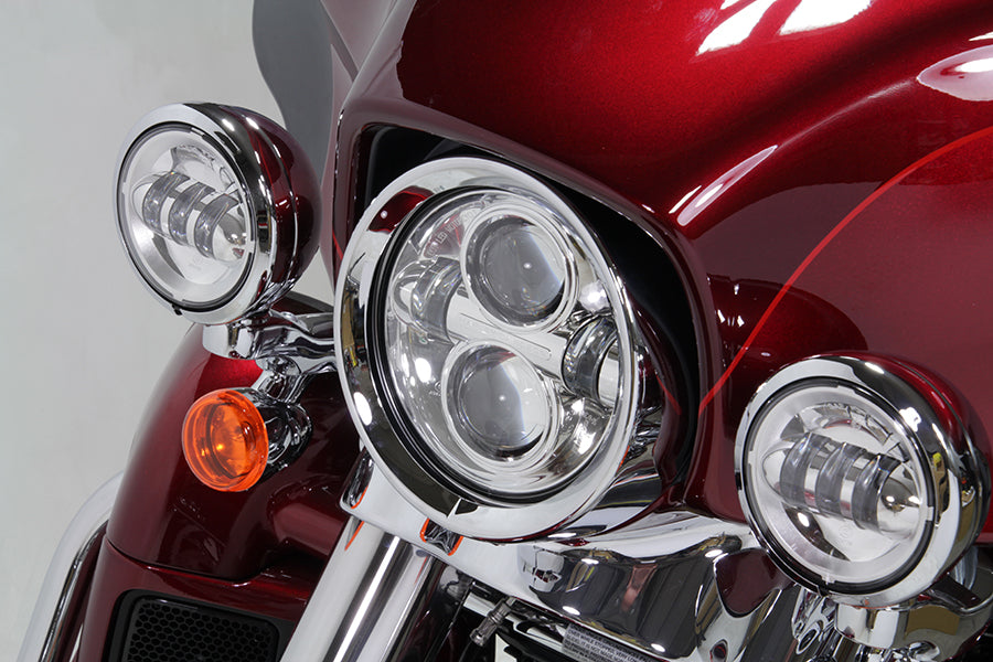 HARLEY 7 inch Headlamp Chrome Frenched Trim Ring fits 2014-UP FLT,