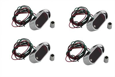 HARLEY Chrom Mini Markierungsleuchtensatz LED mit rotem Glas passend für 0- Custom, Anwendung