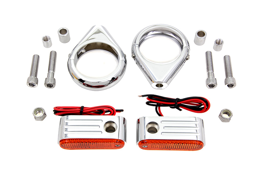 HARLEY Blinkerset vorne mit 49mm Gabelklemmen Passend für 0- Custom, Anwendung