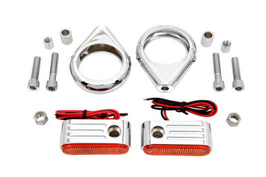 HARLEY Blinkerset vorne mit 49mm Gabelklemmen Passend für 0- Custom, Anwendung