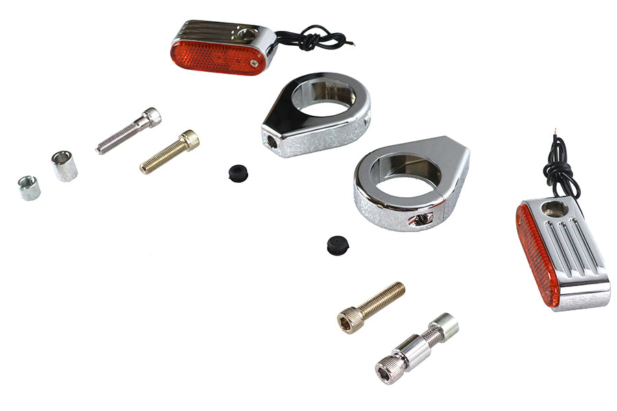 HARLEY Blinkerkit vorne mit 39mm Gabelklemmen Passt 0- Custom, Anwendung 0- Custom, Anwendun