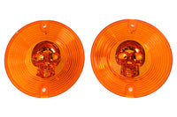 HARLEY Blinkerglas-Set mit Totenkopf, Bernstein, passend für FLT ab 1986,