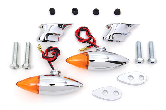 Harley Chrom Torpedo Kugelstil Markierungsleuchten-Set passend für 0- Custom-Anwendungen