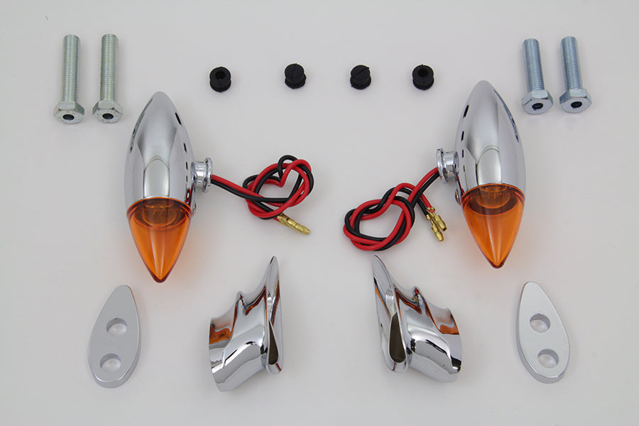Harley Chrom Torpedo Kugelstil Markierungsleuchten-Set passend für 0- Custom-Anwendungen