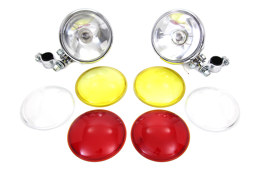 HARLEY Chrom-Zusatzscheinwerfer-Set passend für 1949-1963 FL,