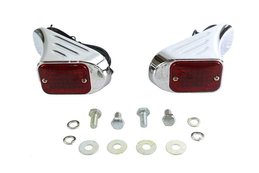 HARLEY Flush Deco Markierungsleuchten-Set mit roter Linse passend für 0- Custom, zur bündigen Montage