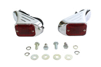 HARLEY Flush Deco Markierungsleuchten-Set mit roter Linse passend für 0- Custom, zur bündigen Montage