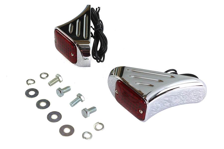 HARLEY Flush Deco Markierungsleuchten-Set mit roter Linse passend für 0- Custom, zur bündigen Montage