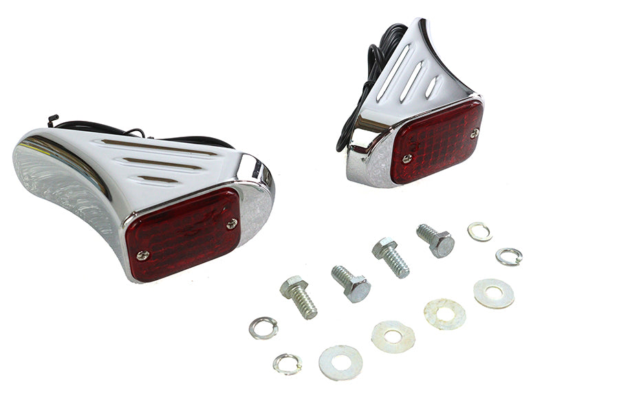 HARLEY Flush Deco Markierungsleuchten-Set mit roter Linse passend für 0- Custom, zur bündigen Montage