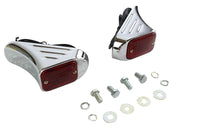 HARLEY Flush Deco Markierungsleuchten-Set mit roter Linse passend für 0- Custom, zur bündigen Montage