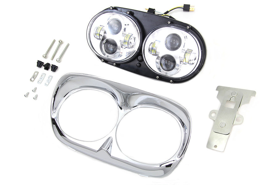 HARLEY Chrome Dual LED Headlamp Unit fits 2004-2013 FLTR,