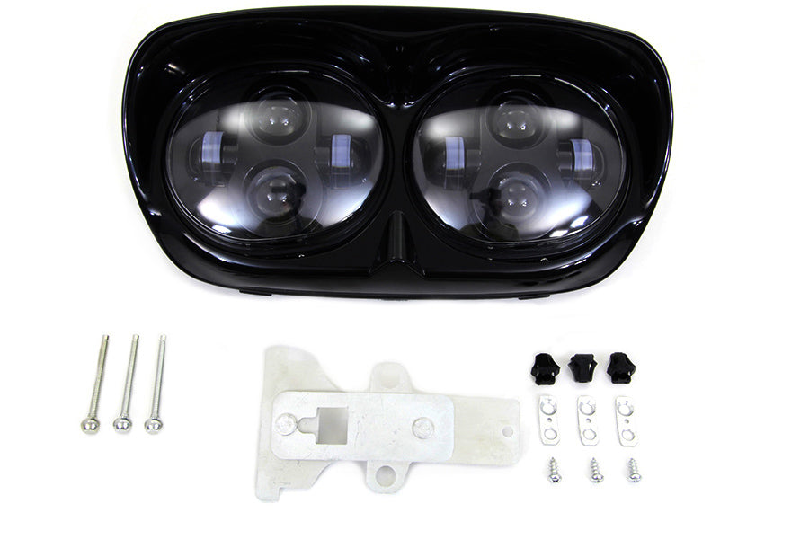 HARLEY Black Dual LED Headlamp Unit fits 2004-2013 FLTR,