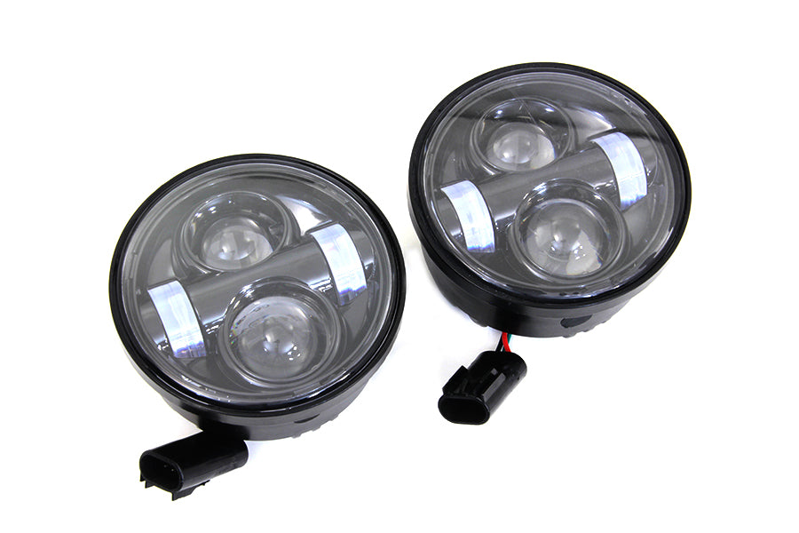 HARLEY 4-1/2 inch LED Headlamp Unit Set fits 2008-2017 FXDF,