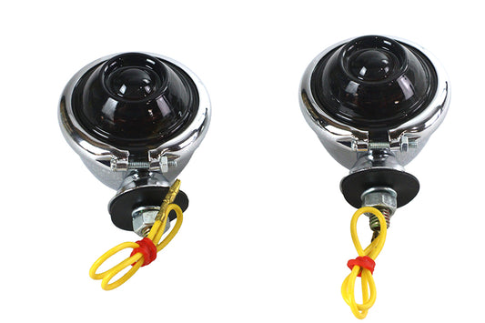 HARLEY Blinker Set Kugel Chrom mit getöntem Glas 0-  Custom, Anwendung