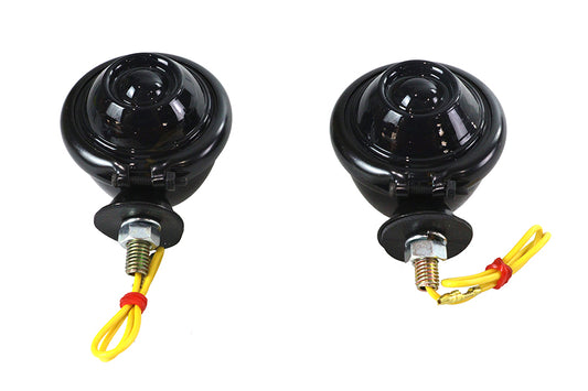 HARLEY Black Turn Signal Set Bullet with Smoked Lens Fits 0-  Custom, application