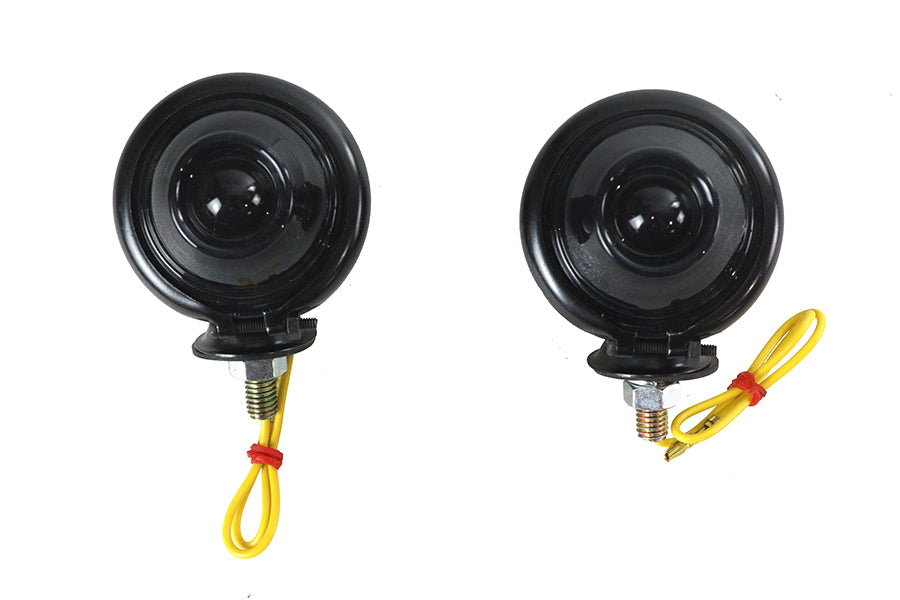 HARLEY schwarzes Blinker Set Bullet mit getöntem Glas passend für 0- Custom, Anwendung