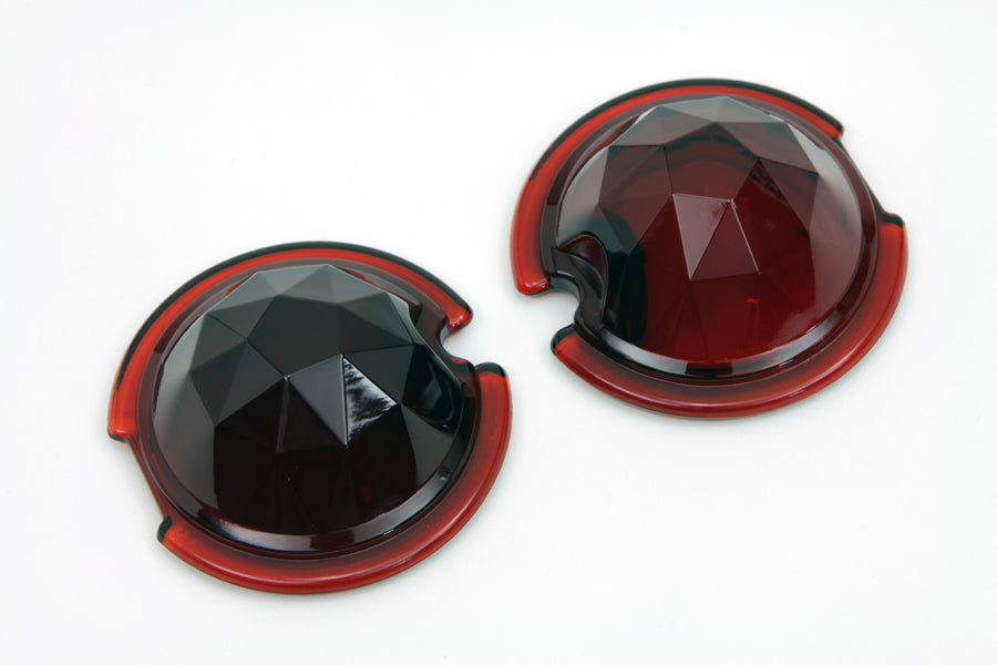 HARLEY Rücklicht-Glasscheibe, facettiert, rot, passend für FL 1949–1985,