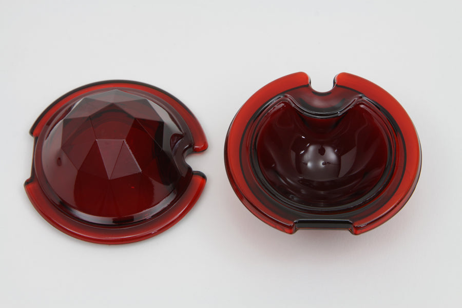HARLEY Rücklicht-Glasscheibe, facettiert, rot, passend für FL 1949–1985,